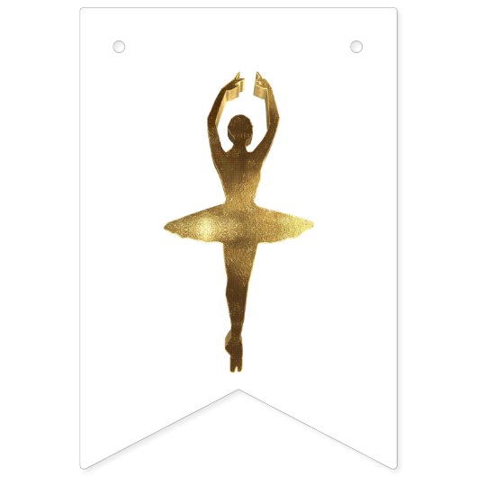 Elegantes Gold Look Ballerina Ballet Dancer Party Wimpelkette (Erste Fahne)