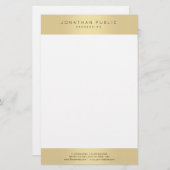 Elegantes Gold Look Glamour Template Moderne Trend Briefpapier (Vorne/Hinten)