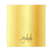 Elegantes Gold Look Mit Monogramm Vorlage Moderne Notizblock (Vorderseite)