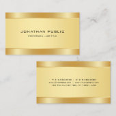 Elegantes Gold Look Moderne einfache Vorlage Klass Visitenkarte (Vorne/Hinten)