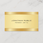 Elegantes Gold Look Moderne einfache Vorlage Klass Visitenkarte (Vorderseite)