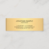 Elegantes Gold Look Moderne einfache Vorlage schön Mini Visitenkarte (Rückseite)