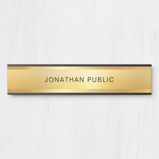 Elegantes Gold Look Moderner Glamour Trendy Templa Türschild (Vorderseite )