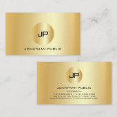 Elegantes Gold Look Modernes Berufliches Monogramm Visitenkarte (Vorne/Hinten)