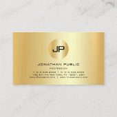 Elegantes Gold Look Modernes Berufliches Monogramm Visitenkarte (Rückseite)