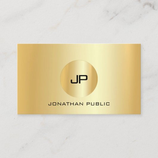 Elegantes Gold Look Modernes Berufliches Monogramm Visitenkarte (Vorderseite)