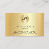 Elegantes Gold Look Modernes Berufliches Monogramm Visitenkarte (Rückseite)