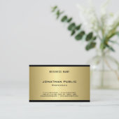 Elegantes Gold Look Modernes, Cooles Schlichtes Lu Visitenkarte (Stehend Vorderseite)