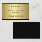 Elegantes Gold Look Modernes, Cooles Schlichtes Lu Visitenkarte (Vorne/Hinten)
