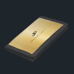 Elegantes Gold-Look Modernes Mit Monogramm Templat Tri-fold Geldbeutel<br><div class="desc">Elegantes Gold Look Moderne Mit Monogramm Template Foto Brieftasche.</div>