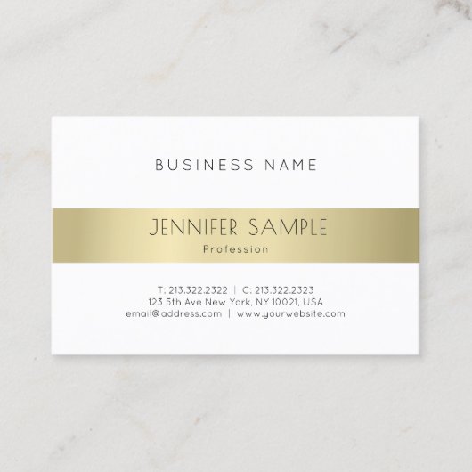 Elegantes Gold Look Modernes, sauberes Schlichtes  Visitenkarte (Vorderseite)