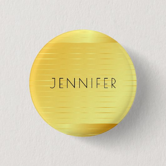 Elegantes Gold-Look Personalisiert Moderne Vorlage Button (Vorderseite)