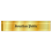 Elegantes Gold Look Personalisiertes modernes Temp Namensplakette (Vorderseite)
