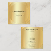 Elegantes Gold Look Template Beruflich modern Quadratische Visitenkarte (Vorne/Hinten)