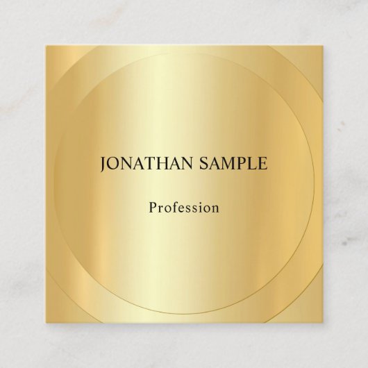 Elegantes Gold Look Template Beruflich modern Quadratische Visitenkarte (Vorderseite)