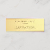 Elegantes Gold Look Template Moderne Mini Visitenkarte (Rückseite)
