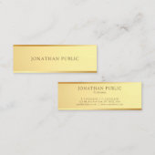 Elegantes Gold Look Template Moderne Mini Visitenkarte (Vorne/Hinten)