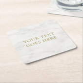 Elegantes Gold Look Text Weißes Marmorvorlage Rechteckiger Pappuntersetzer (angewinkelt)