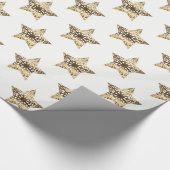 Elegantes Gold Look Weihnachtsstars Muster Geschenkpapier (Ecke)