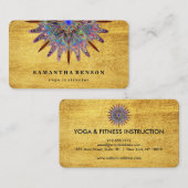Elegantes Gold Lotus Blume Logo Yoga Visitenkarte (Vorne/Hinten)