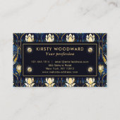 Elegantes Gold Lotus Imitate Gestaltete Glasmuster Visitenkarte (Rückseite)