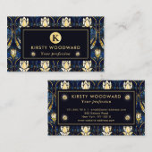 Elegantes Gold Lotus Imitate Gestaltete Glasmuster Visitenkarte (Vorne/Hinten)