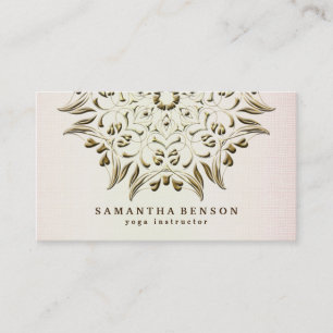Elegantes Gold Lotus Logo Yoga Meditation Wellness Visitenkarte