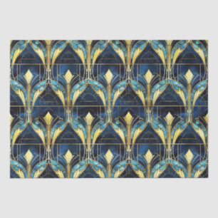 Elegantes Gold-Lotus-Unechtes-Buntglas-Muster Seidenpapier