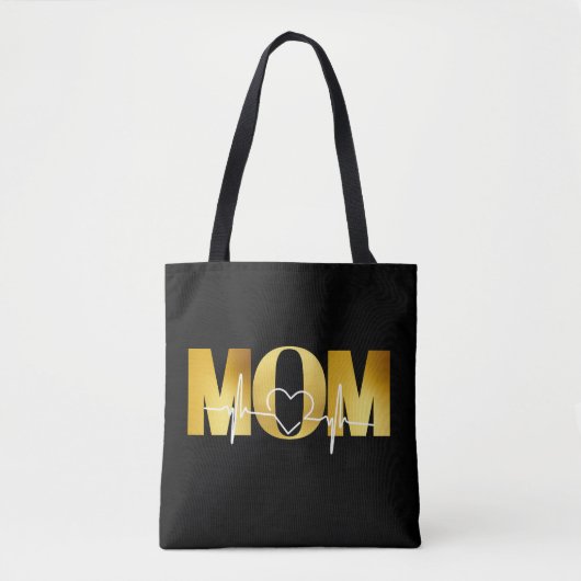 Elegantes Gold MAMA Heartbeat - Perfektes Geschenk Tasche (Vorderseite)