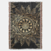 Elegantes Gold Mandala Black Design Decke (Vorderseite Vertikal)