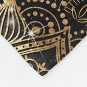 Elegantes Gold Mandala Black Design Fleecedecke (Ecke)