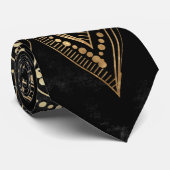 Elegantes Gold Mandala Black Design Krawatte (Gerollt)