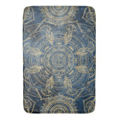 Elegantes Gold Mandala Blue Whimsy Design Badematte (Vorderseite Vertikal)