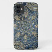 Elegantes Gold Mandala Blue Whimsy Design Case-Mate iPhone Hülle (Rückseite)