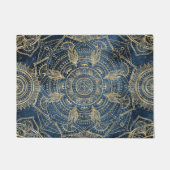 Elegantes Gold Mandala Blue Whimsy Design Fußmatte (Vorderseite)
