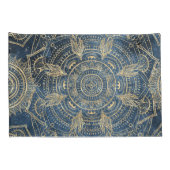 Elegantes Gold Mandala Blue Whimsy Design Kissenbezug (Rückseite-Rechts)