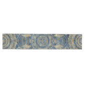 Elegantes Gold Mandala Blue Whimsy Design Mittelgroßer Tischläufer (Horizontal)