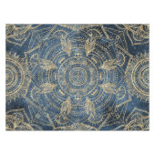 Elegantes Gold Mandala Blue Whimsy Design Tischdecke (Vorderseite (Horizontal))