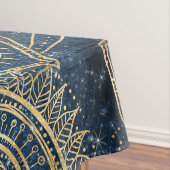 Elegantes Gold Mandala Blue Whimsy Design Tischdecke (Beispiel)