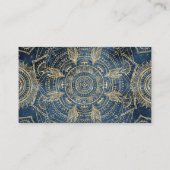 Elegantes Gold Mandala Blue Whimsy Design Visitenkarte (Rückseite)