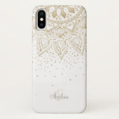 Elegantes Gold Mandala Dots Design Case-Mate iPhone Hülle (Rückseite)