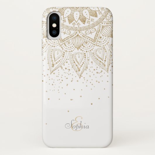 Elegantes Gold Mandala Dots Design Case-Mate iPhone Hülle (Rückseite)