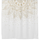 Elegantes Gold Mandala Dots Design Duschvorhang (Vorderseite)