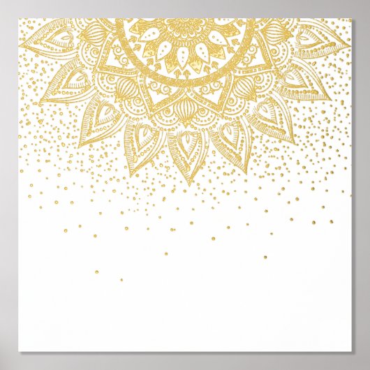 Elegantes Gold Mandala Dots Design Foliendrucke (Vorderseite)