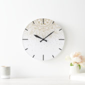 Elegantes Gold Mandala Dots Design Große Wanduhr (Zuhause)