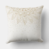 Elegantes Gold Mandala Dots Design Kissen (Rückseite)