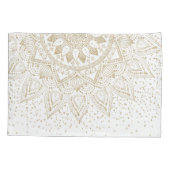 Elegantes Gold Mandala Dots Design Kissenbezug (Rückseite)