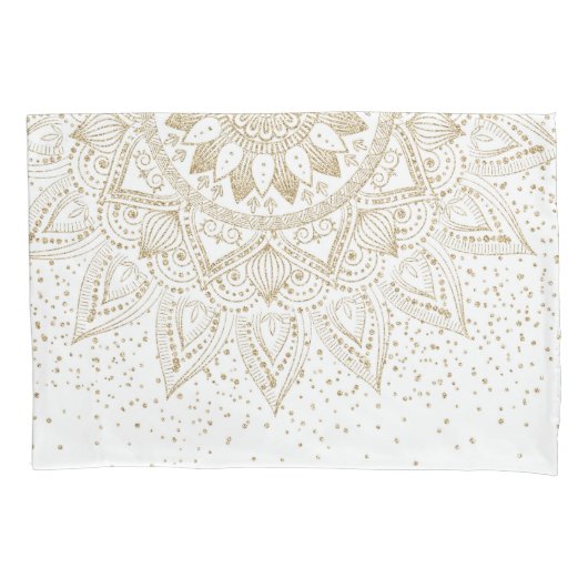 Elegantes Gold Mandala Dots Design Kissenbezug (Vorderseite)