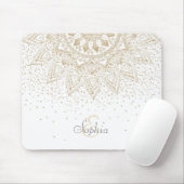 Elegantes Gold Mandala Dots Design Mousepad (Mit Mouse)