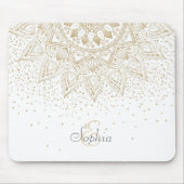Elegantes Gold Mandala Dots Design Mousepad (Vorne)